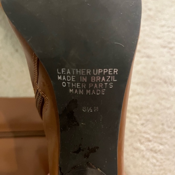 Faux leather Cognac tall boots - Picture 3 of 3